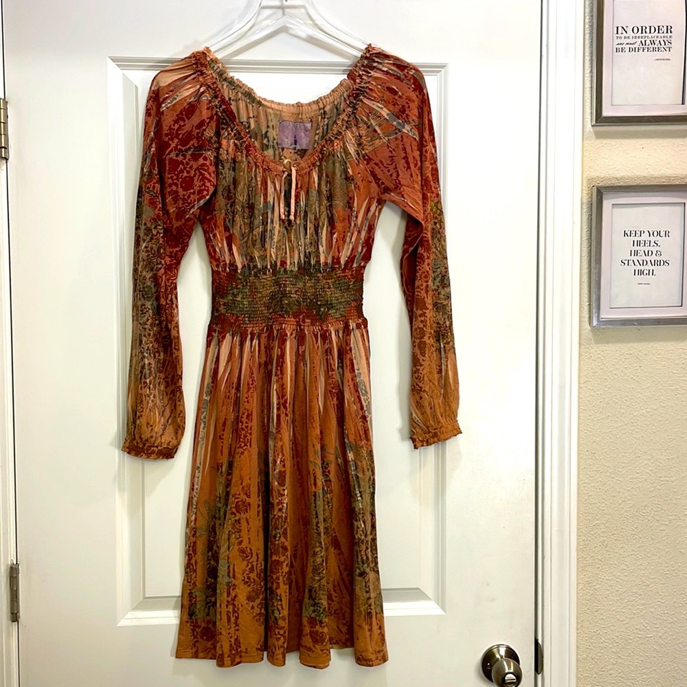 Butterfly Studio Design Long Sleeve Floral Dress